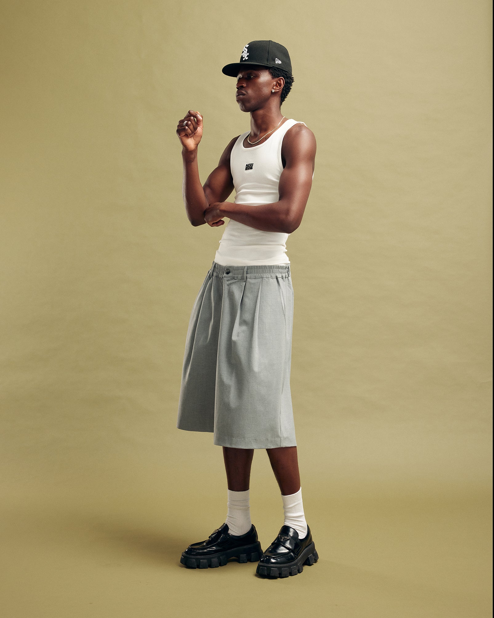 Nothing Pleated Shorts | Slate