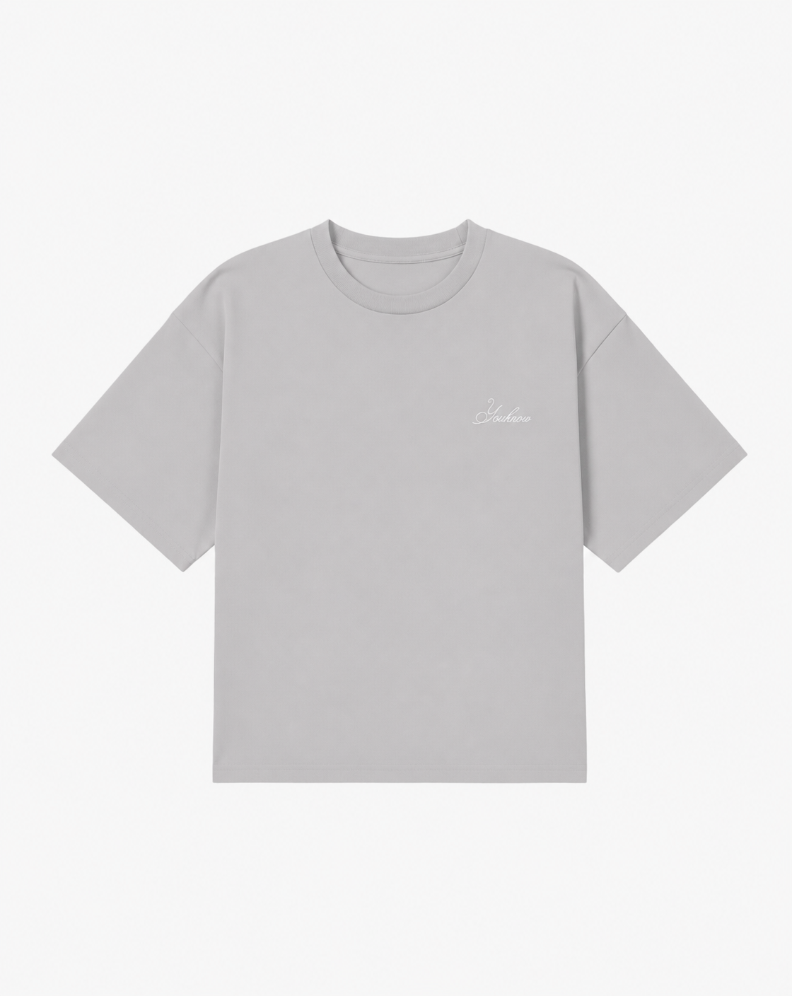 Script Tee in Grey - back