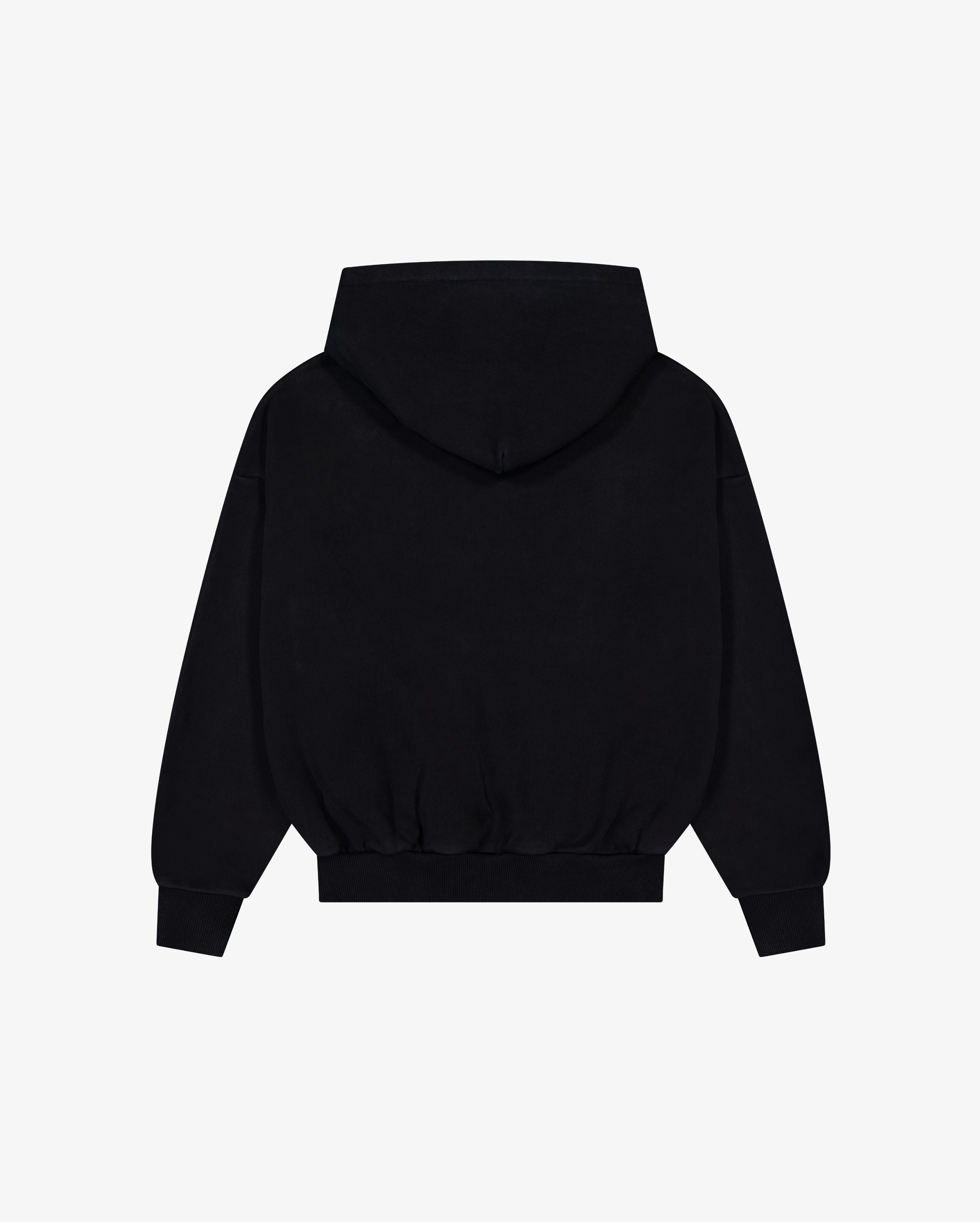 Distressed Applique Hoodie | Washed Black-4