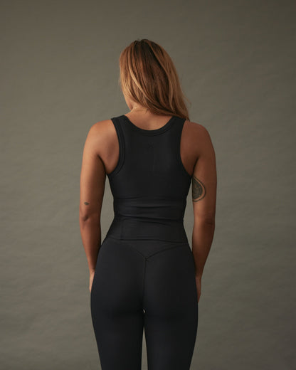 YK Move Ribbed Panel Tank | Black