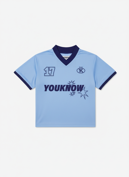 Kids Football Top | Light Blue