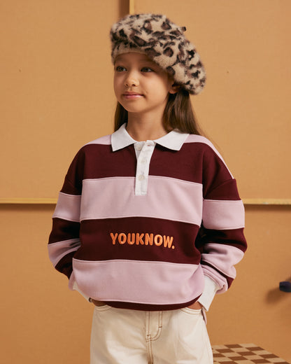 Kids Rugby Longsleeve | Pink Stripe
