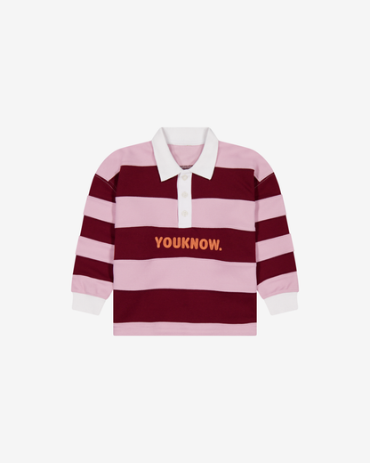 Kids Rugby Longsleeve | Pink Stripe