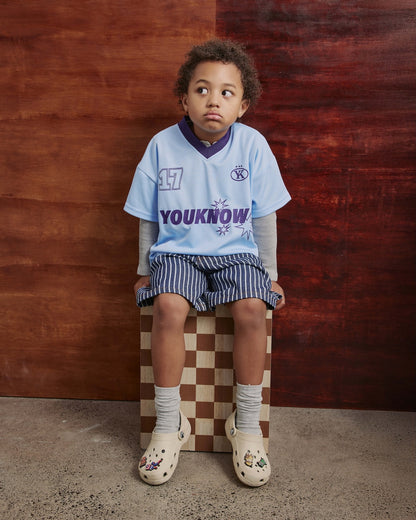 Kids Football Top | Light Blue