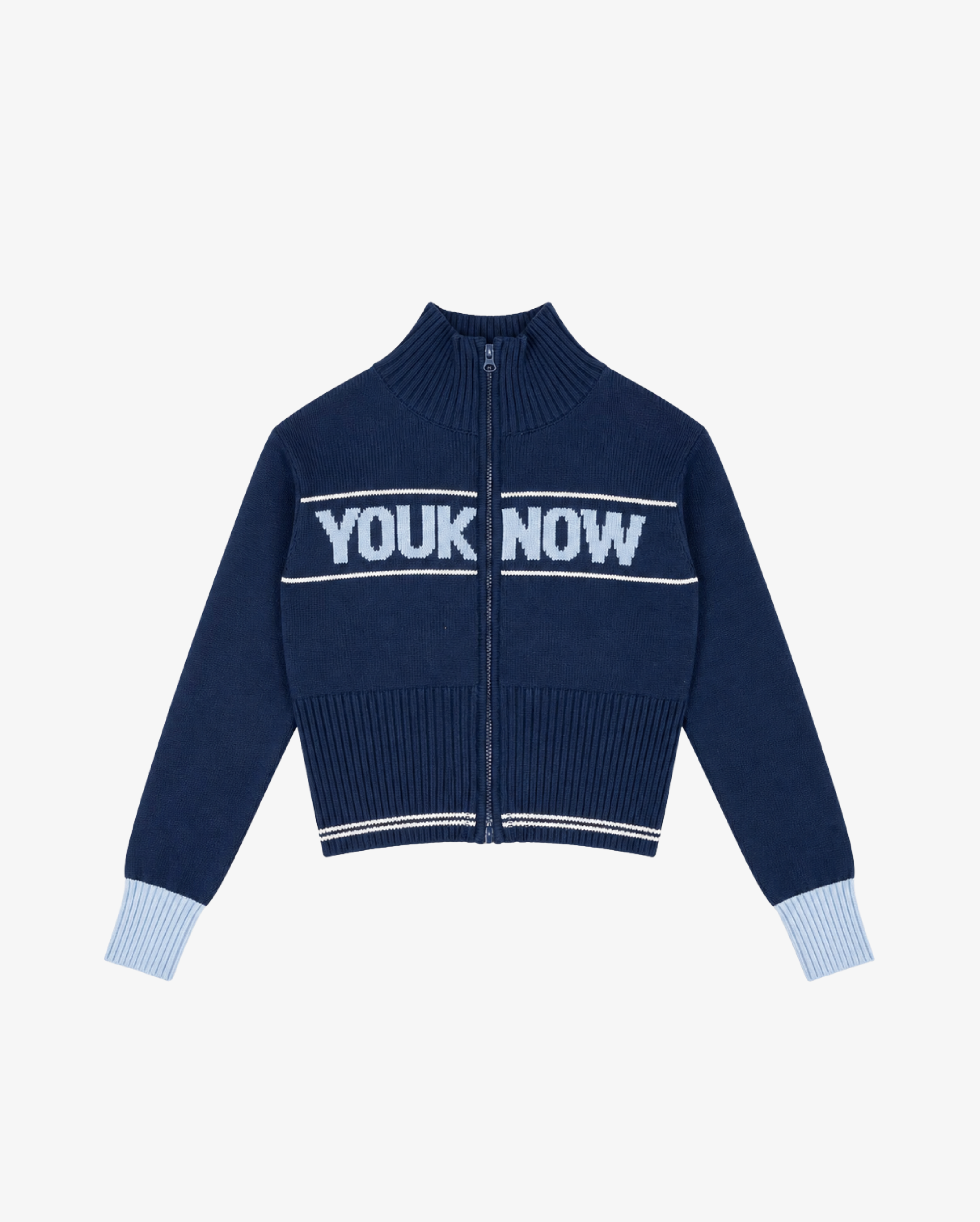 Women's Fitted Knit Zip Up | Navy