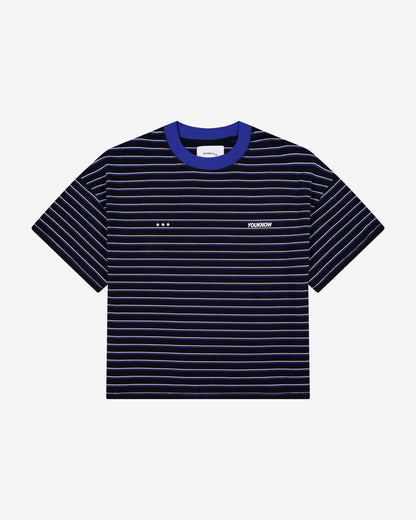 Striped YK Tee | Black/Blue Stripe