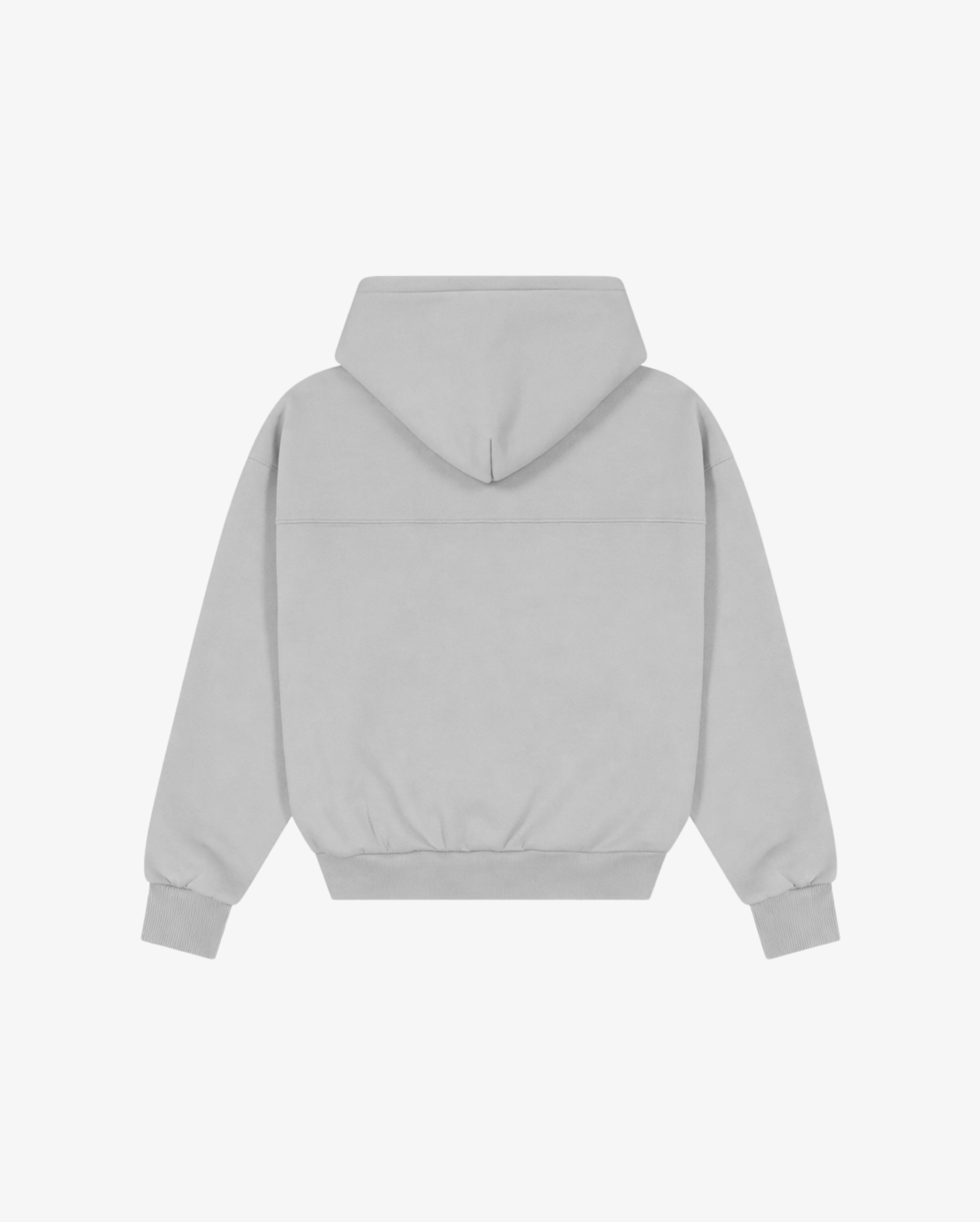 Panelled Zip Up Hoodie | Light Grey