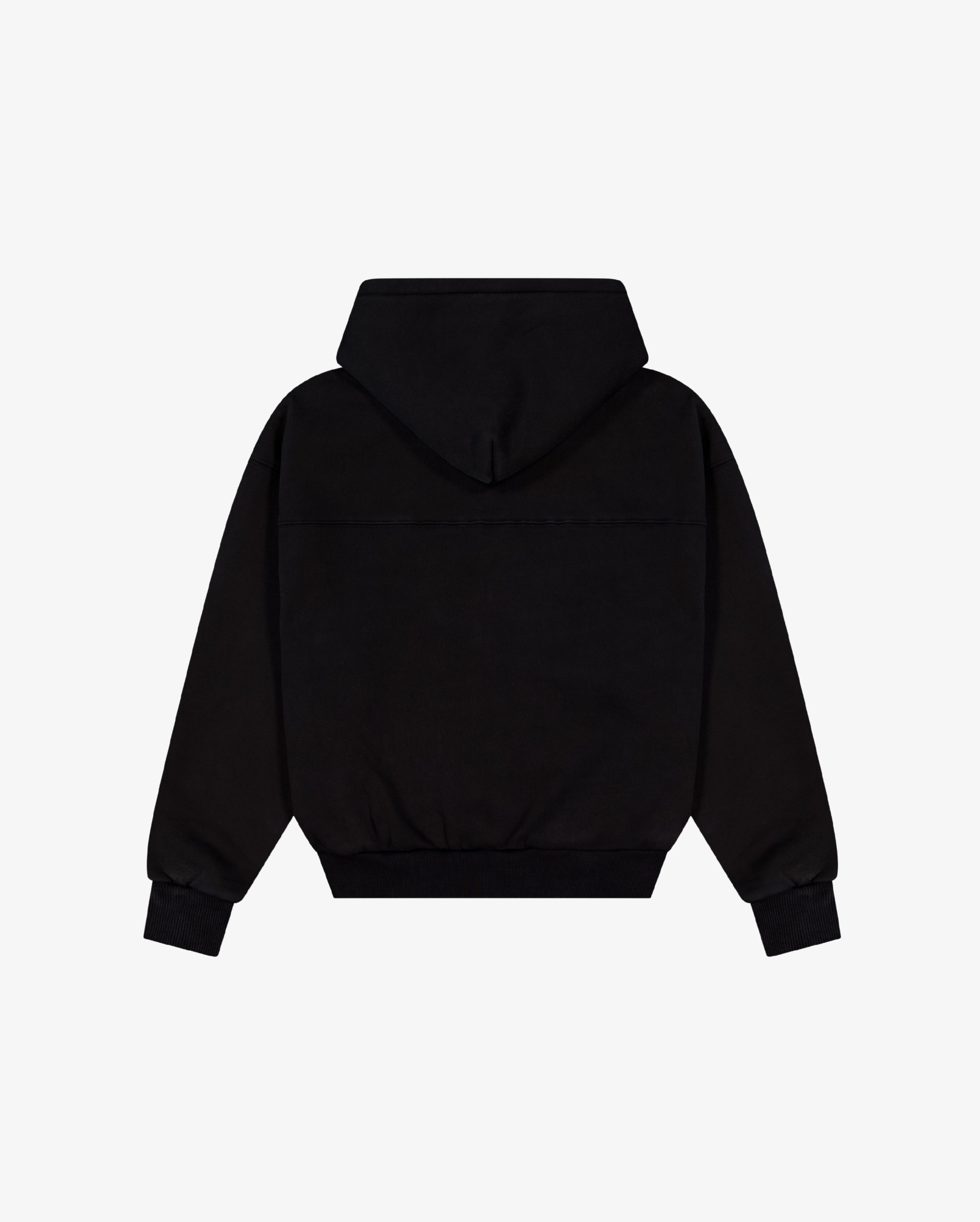 Panelled Zip Up Hoodie | Black