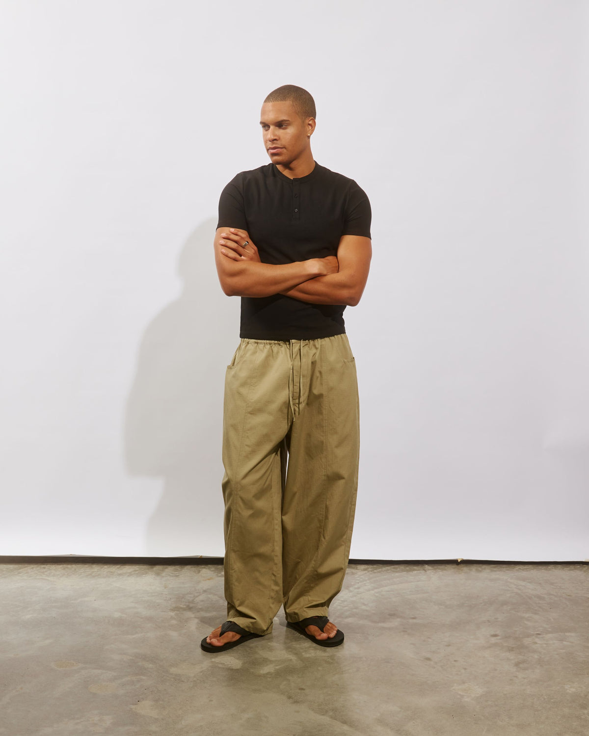 Ripstop Balloon Pants | Beige-5