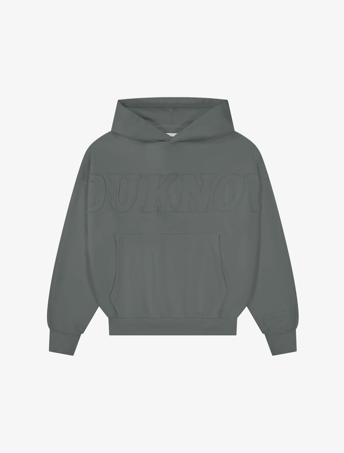 Distressed Applique Hoodie 2.0 | Washed Charcoal-1