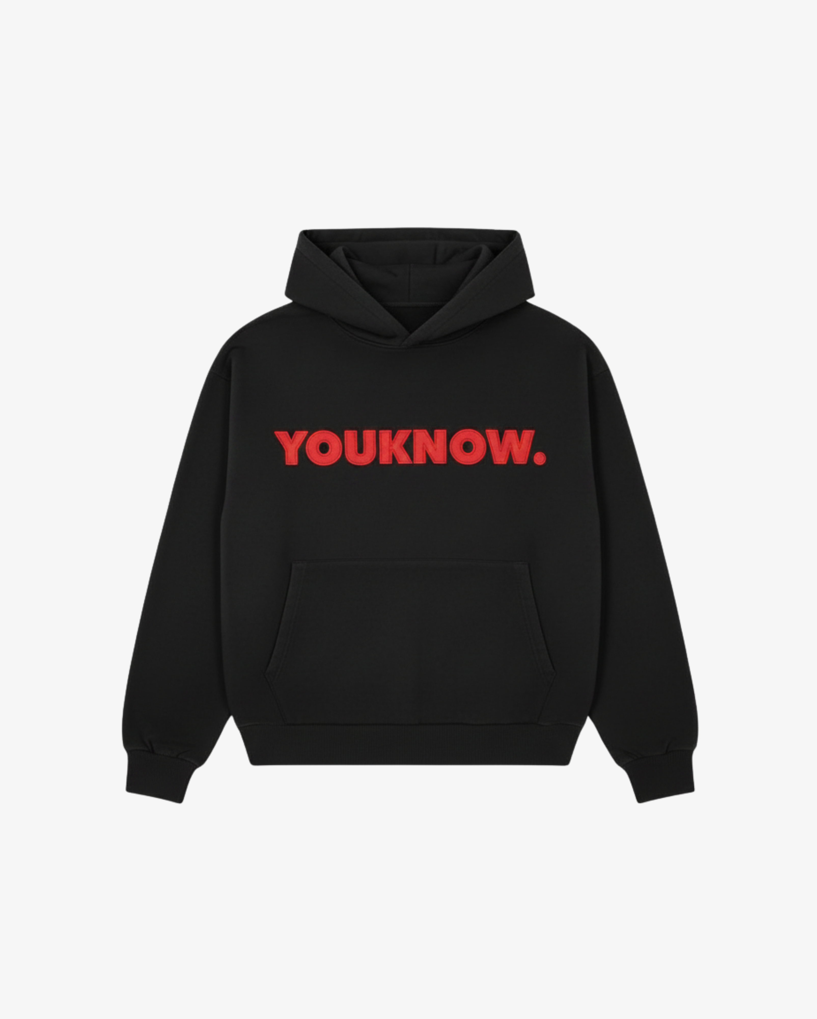 Applique Block Hoodie | Black/Red