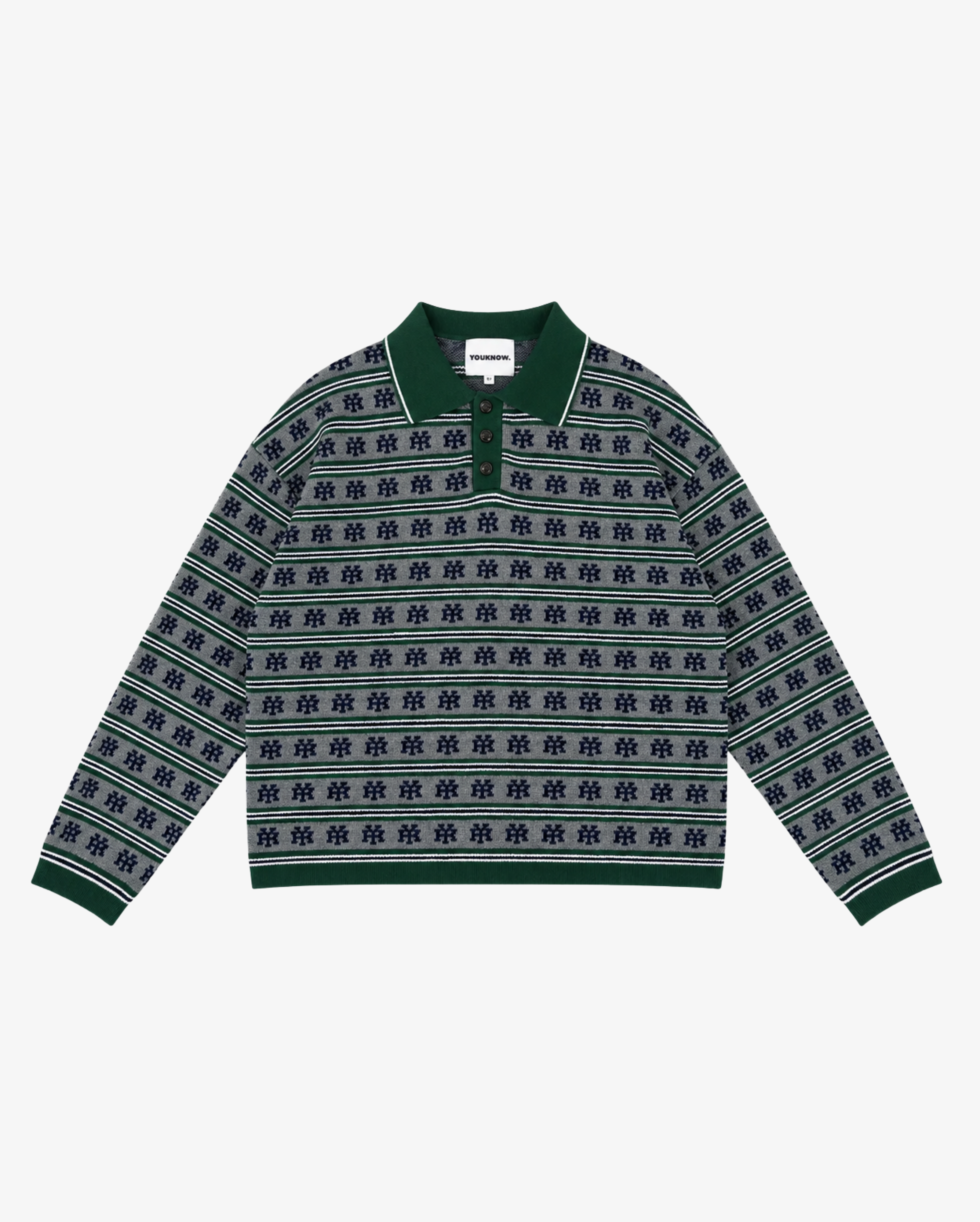 Heritage Knit Polo Sweater | Grey-1