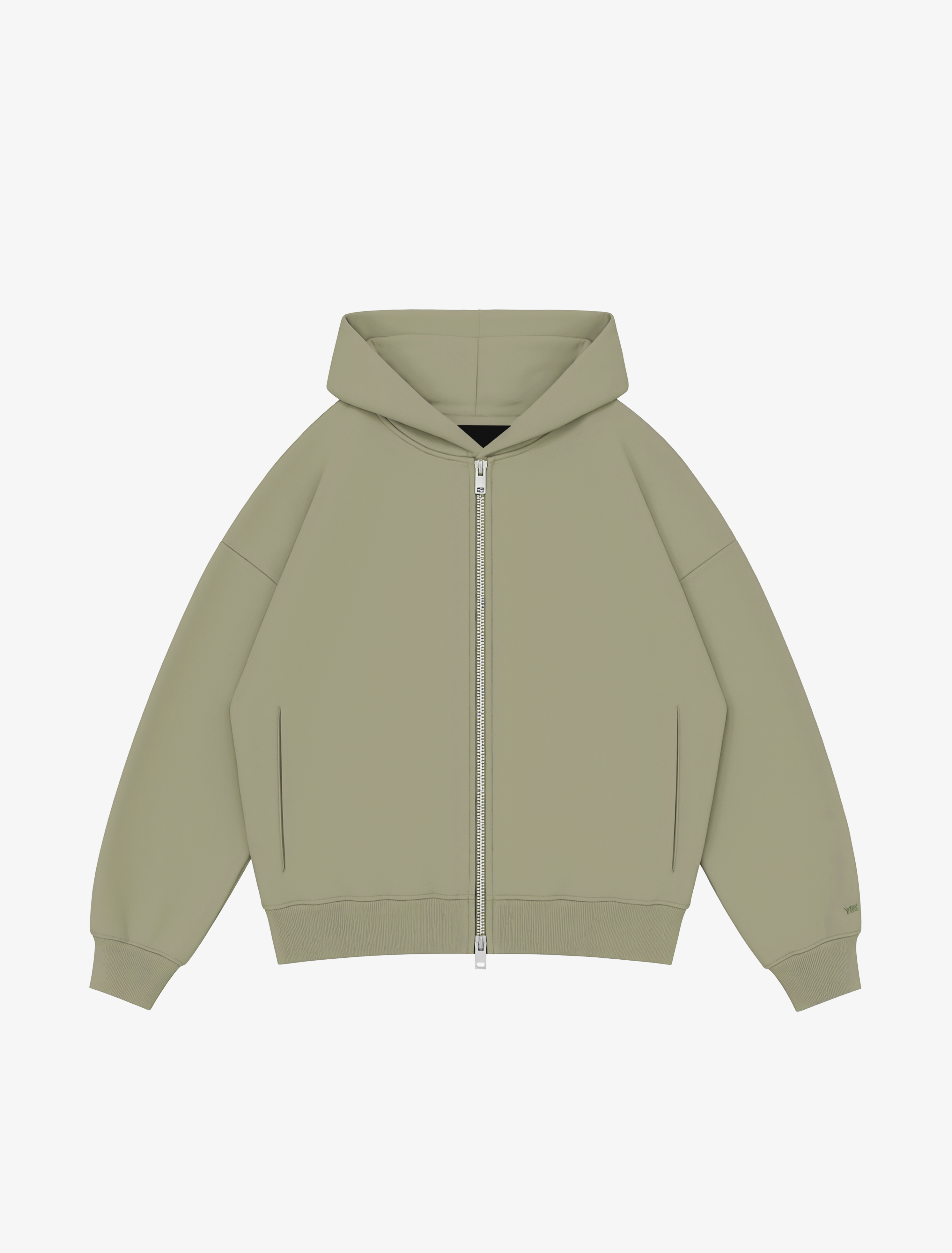 Nothing Form Zip-Up Hoodie | Moss-1