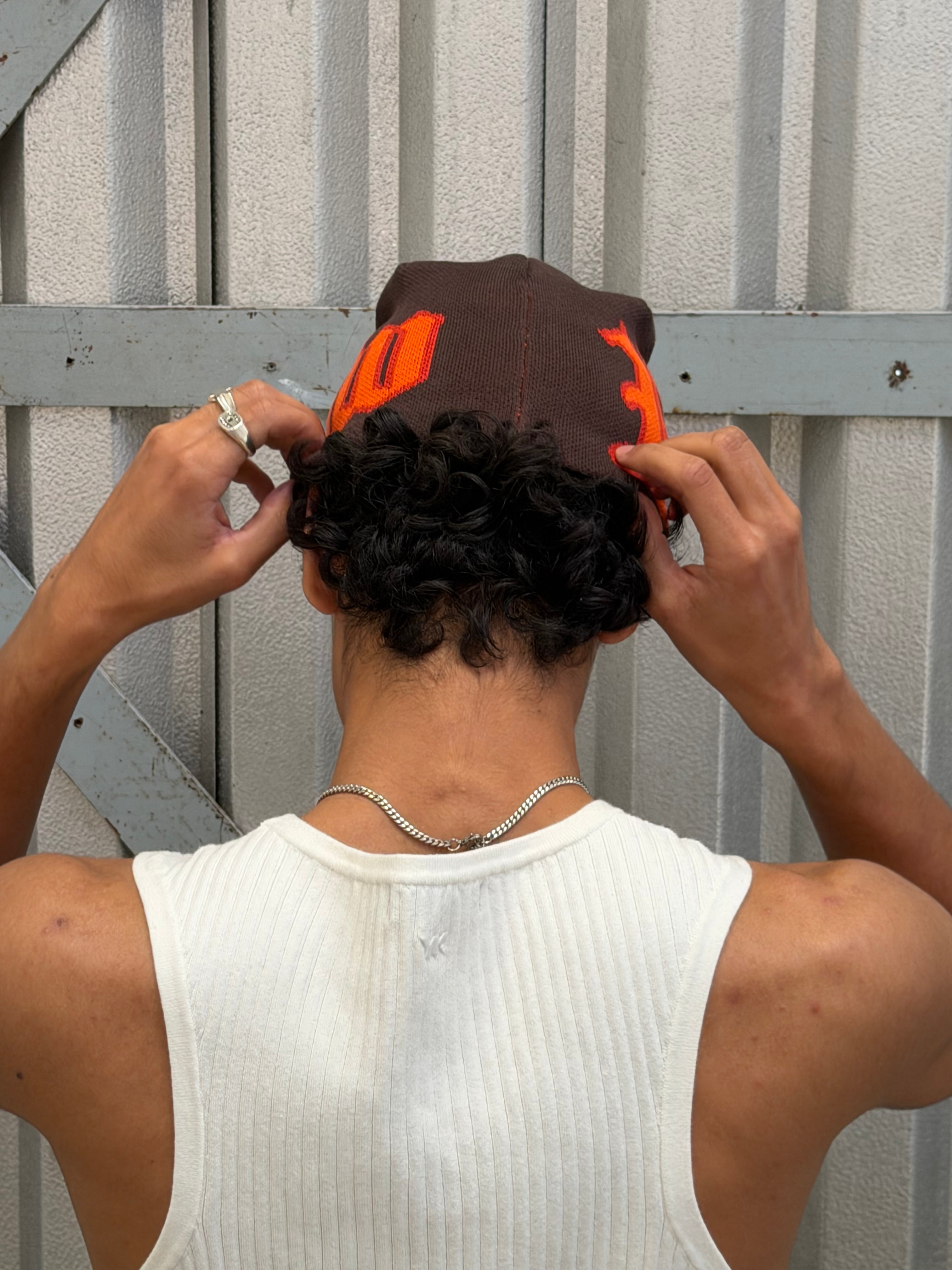 Jacquard Beanie | Brown