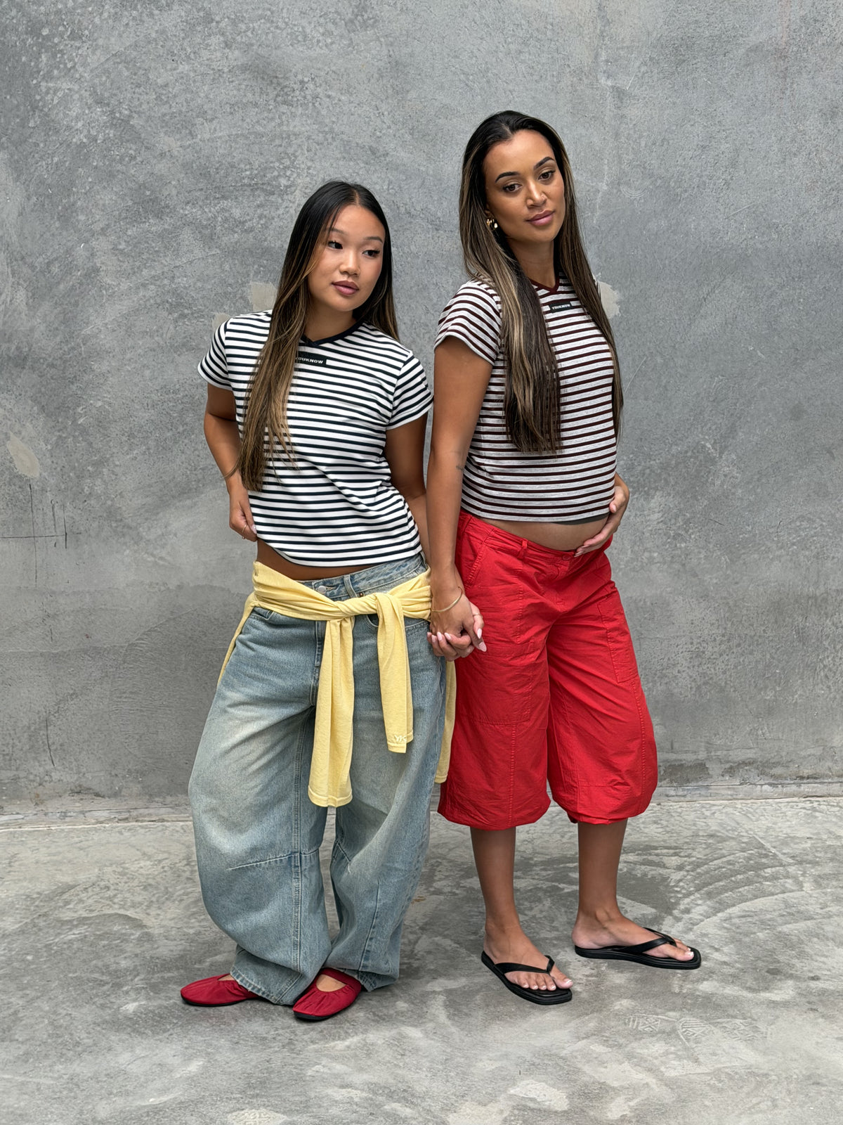 Relaxed Baby Tee | Maroon Stripe-5