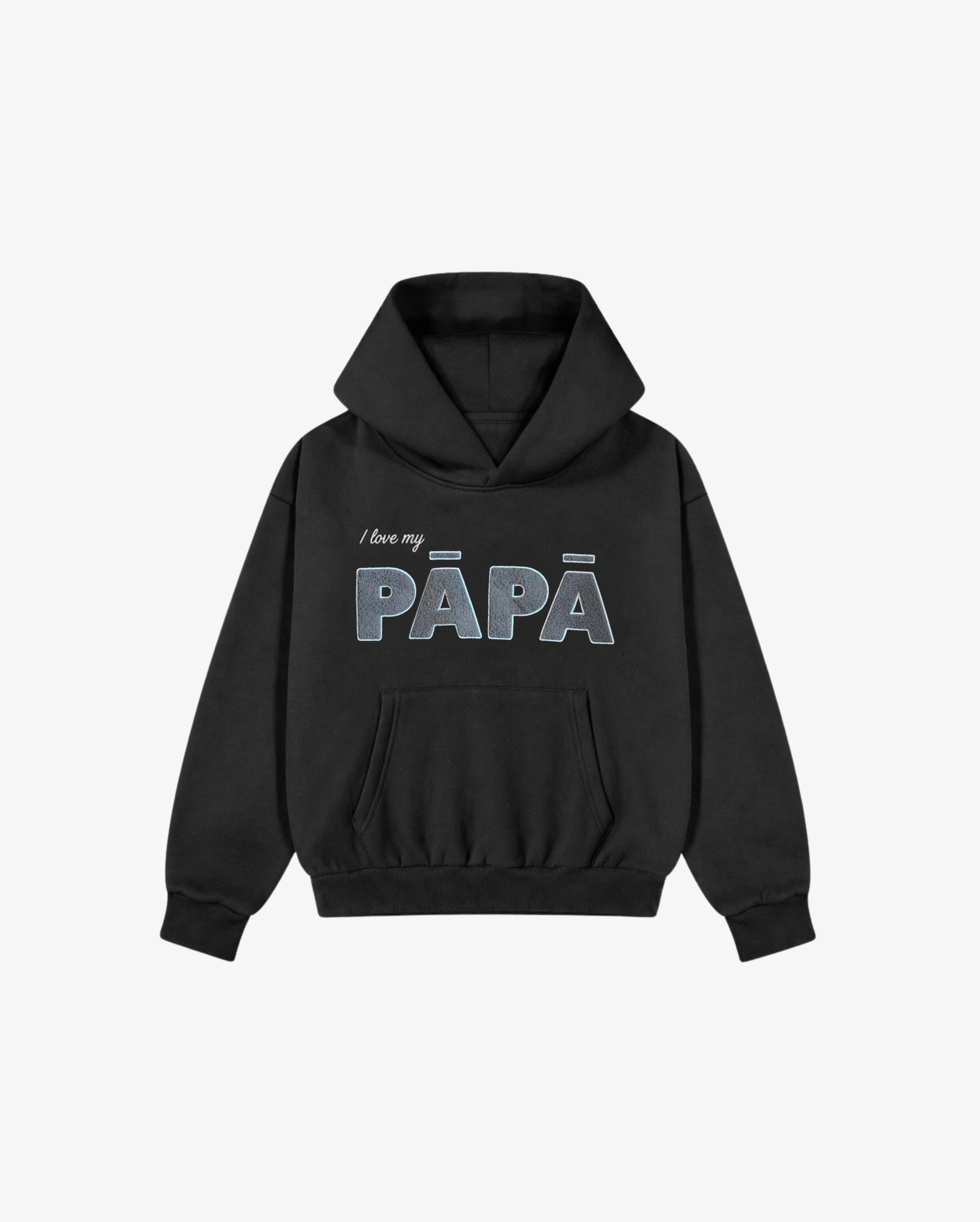 YK Kids Pāpā Hoodie | Black-1