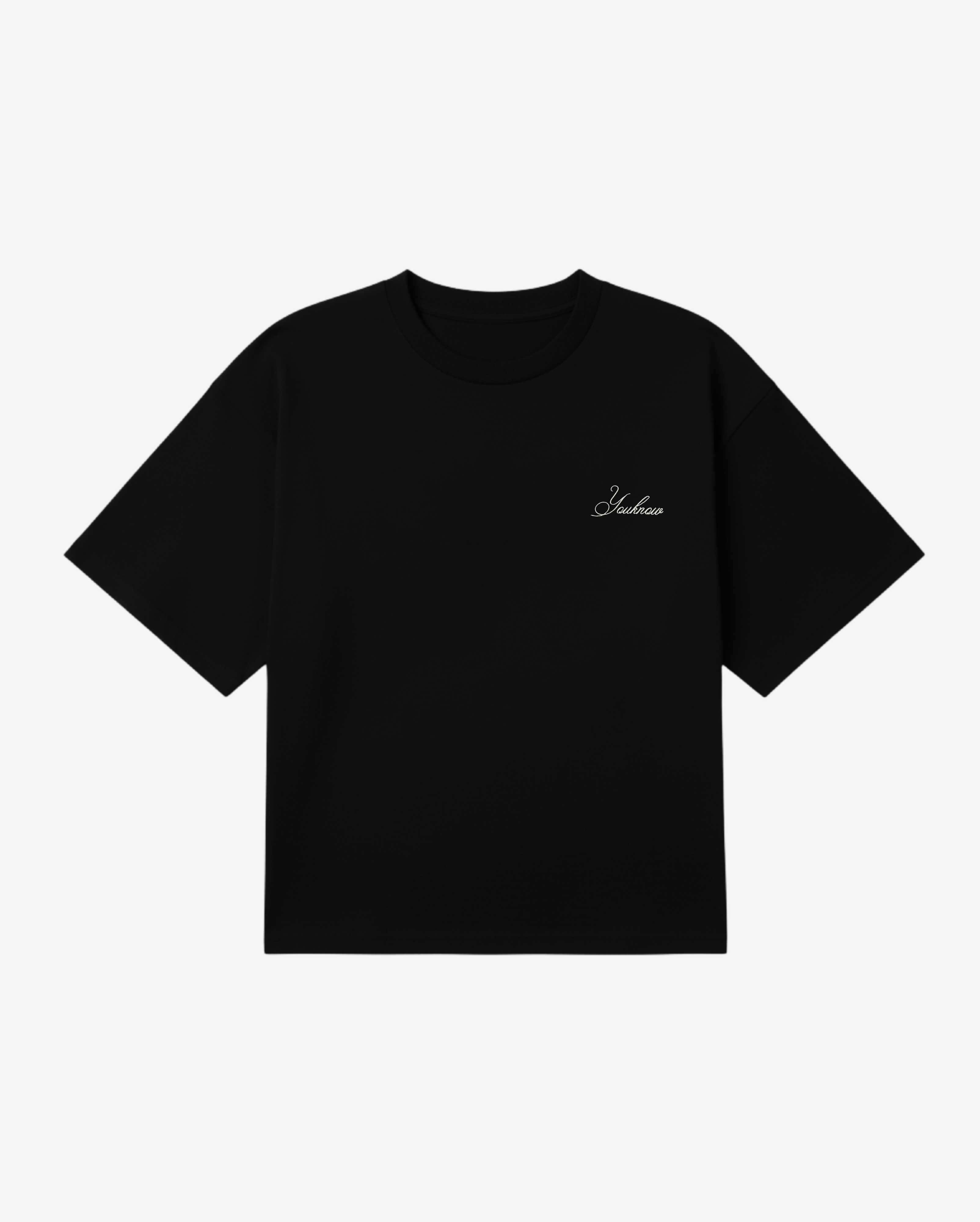 Script Tee in Black - back