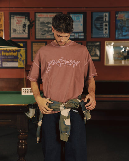 Contrast Stitch Tee | Brown