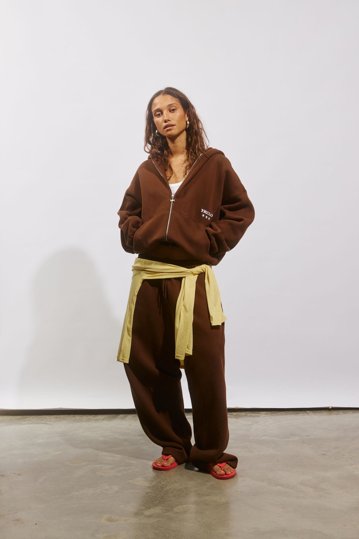 Panelled Trackpants | Washed Brown-4