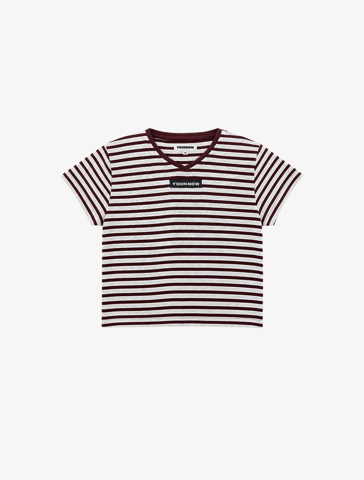 Relaxed Baby Tee | Maroon Stripe-6