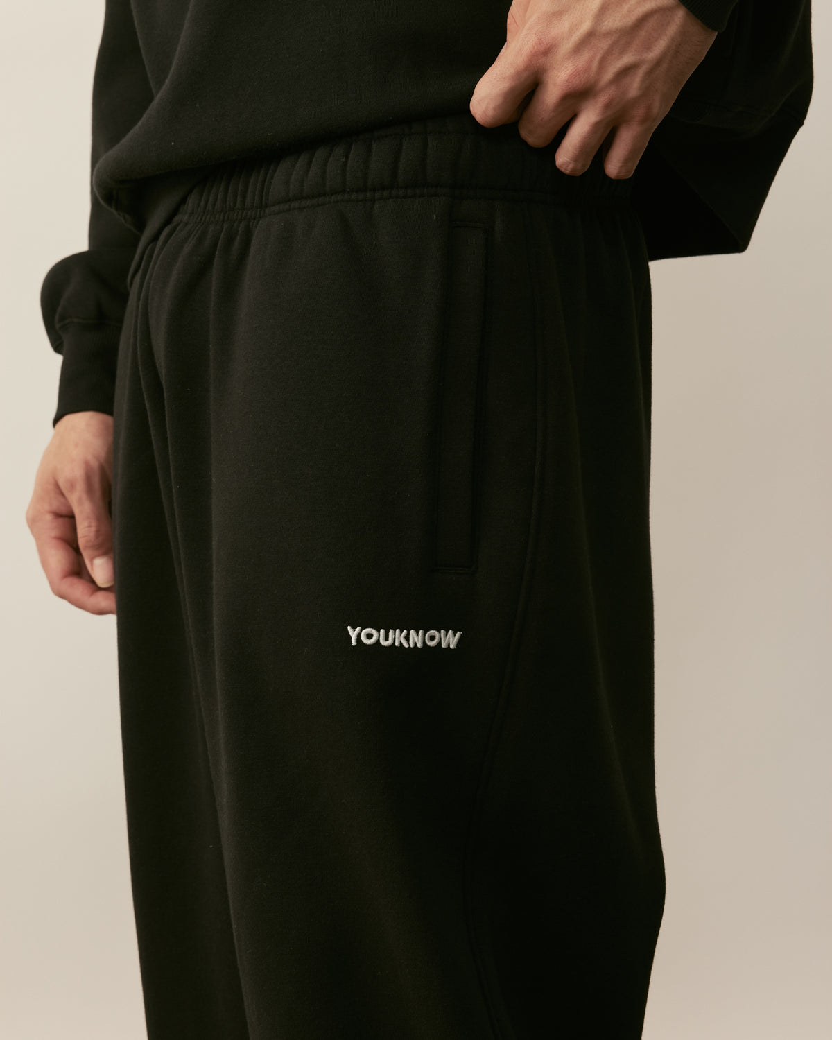 Core Essentials Cuffed Sweatpants | Black-3