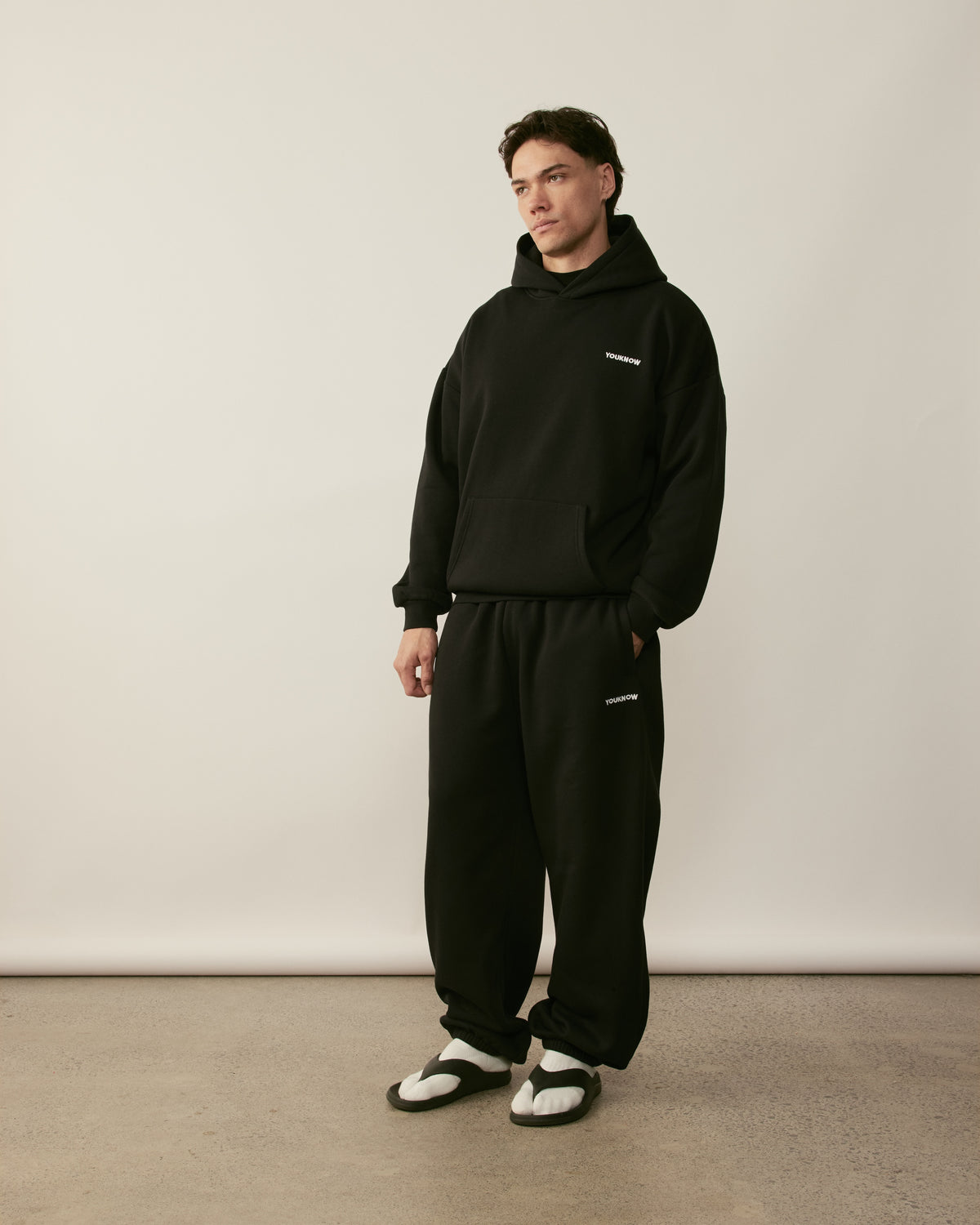 Core Essentials Cuffed Sweatpants | Black-5