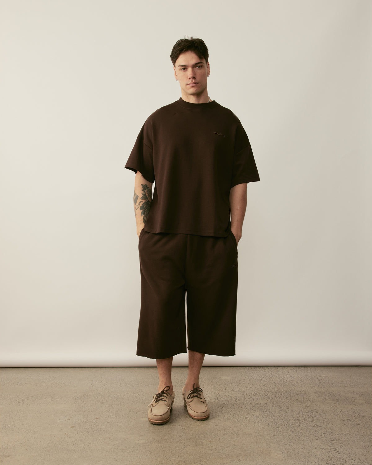 Core Essentials Box Tee | Brown