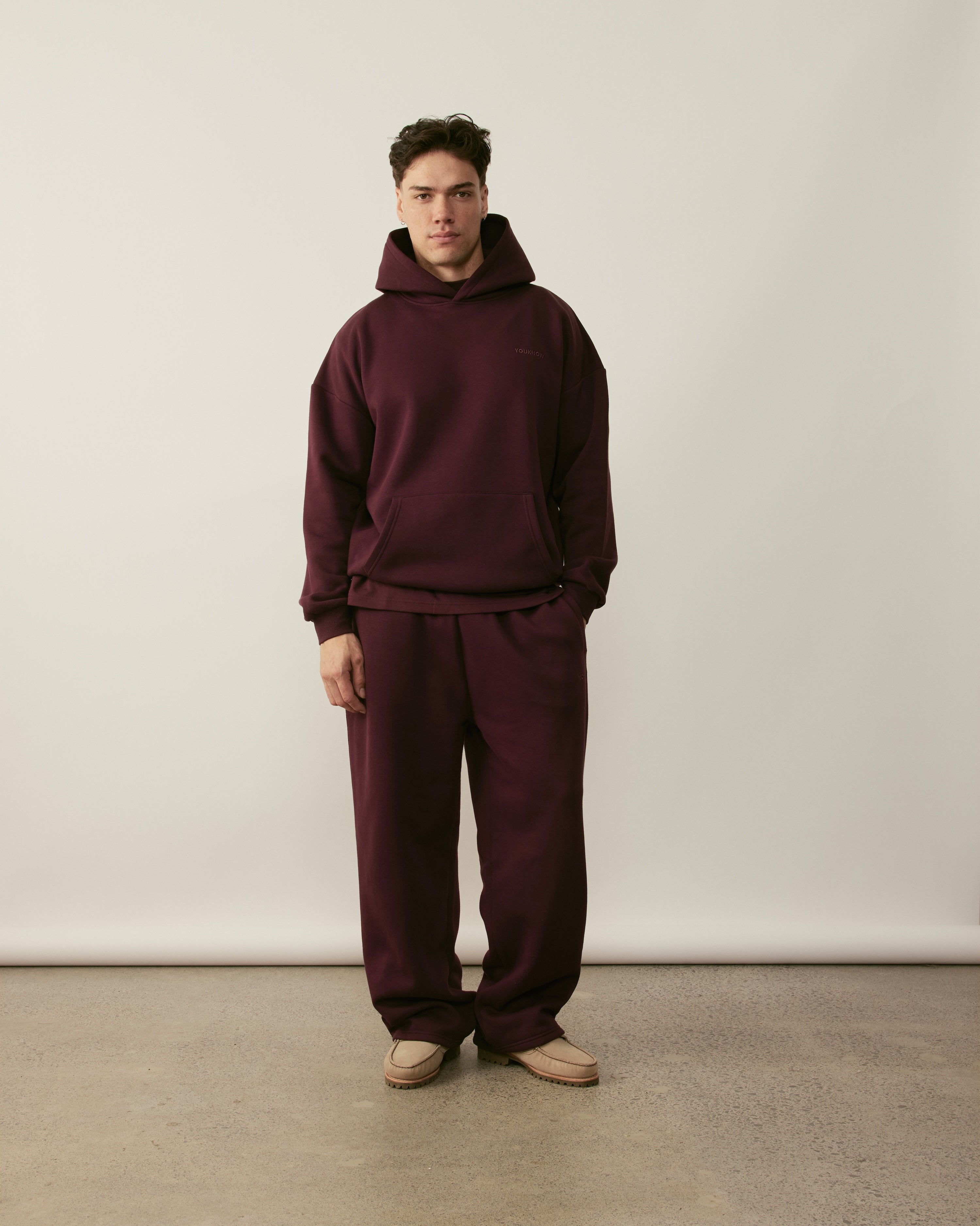 Core Essentials Wide Leg Pants | Burgundy-2