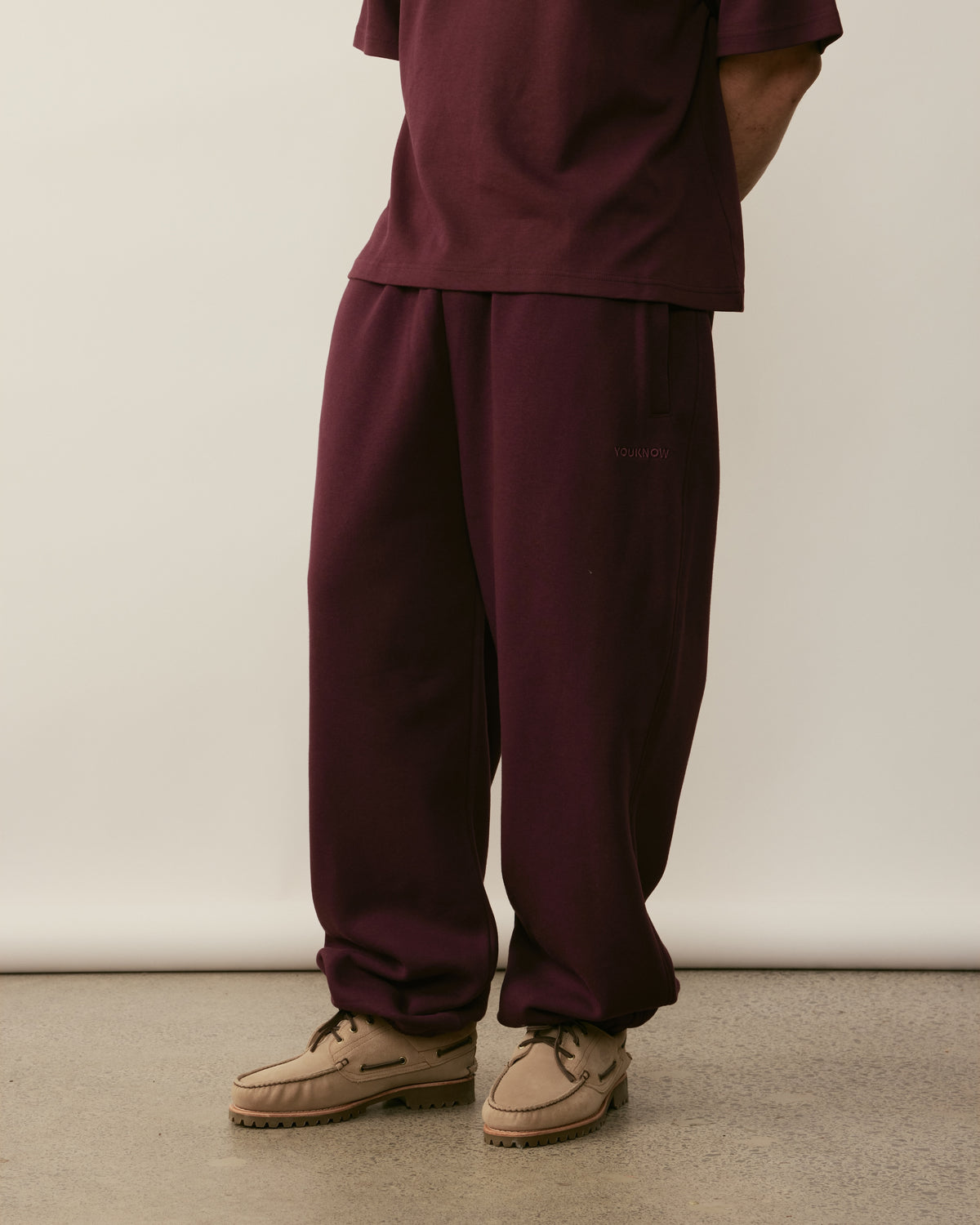 Core Essentials Cuffed Sweatpants | Burgundy-5