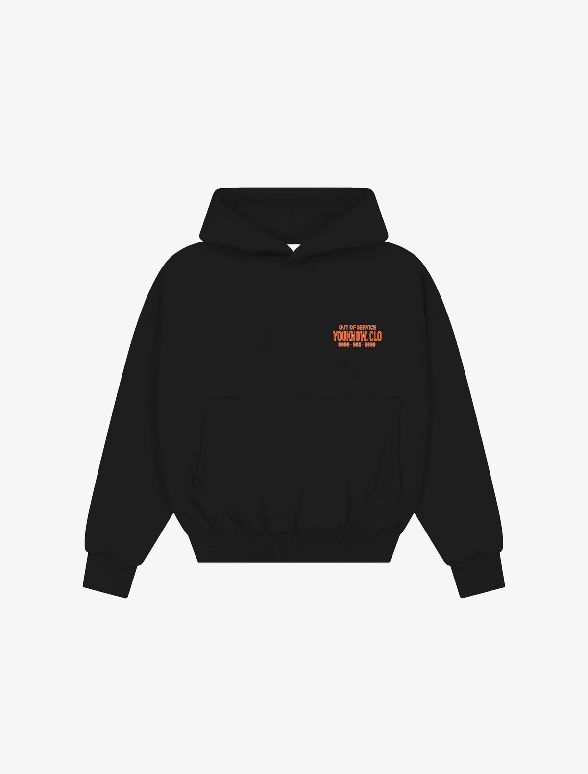 Out Of Service Box Hoodie | Black-5
