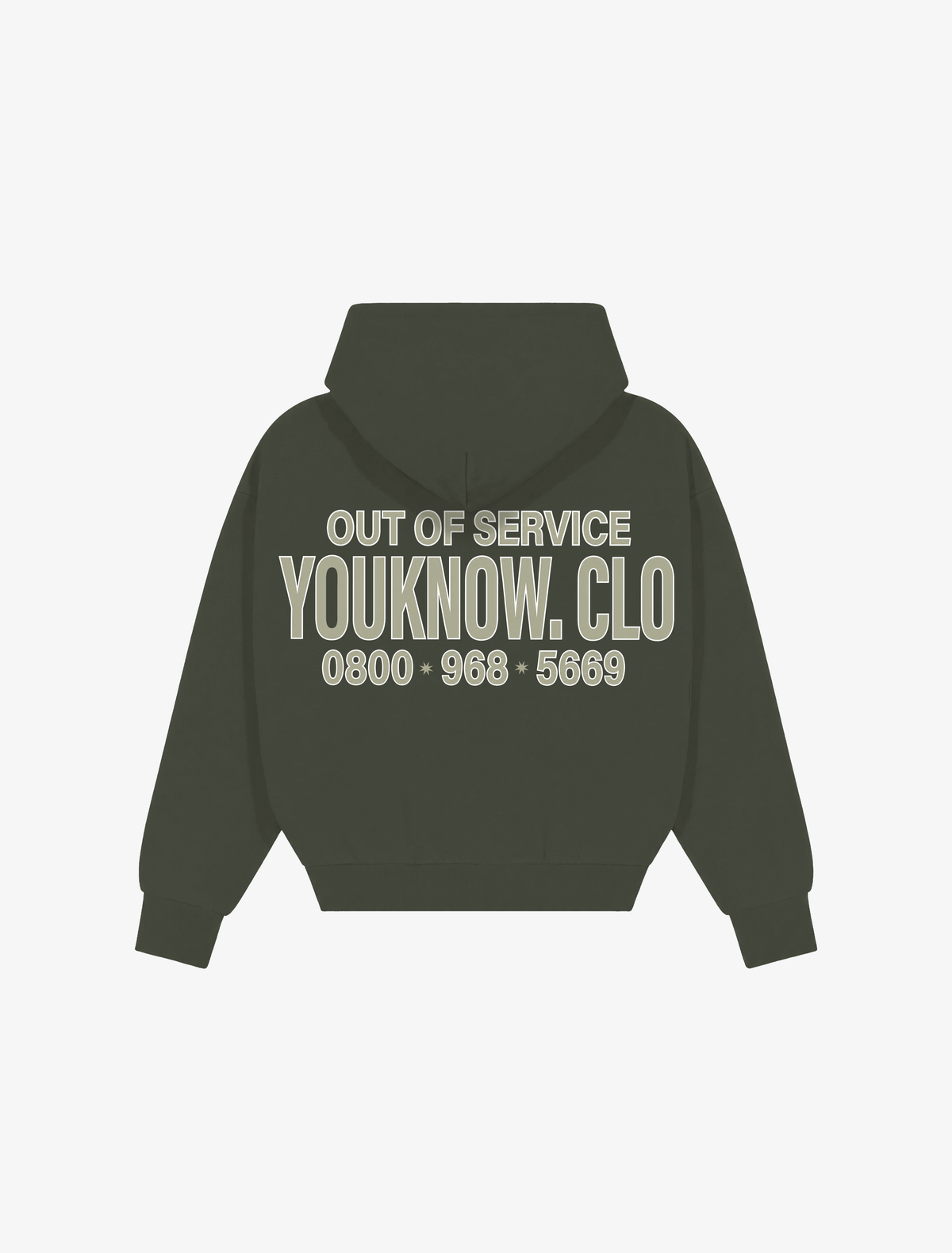 Out Of Service Box Hoodie | Olive-1