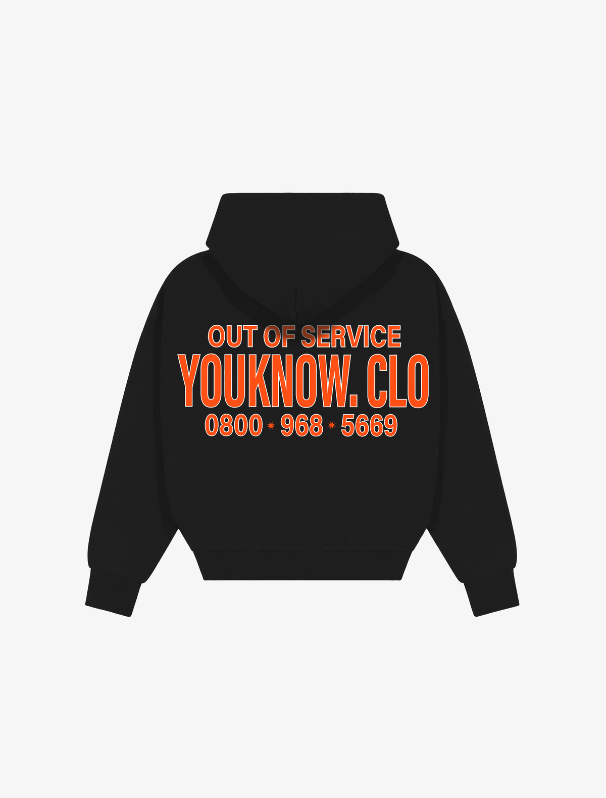 Out Of Service Box Hoodie | Black-1