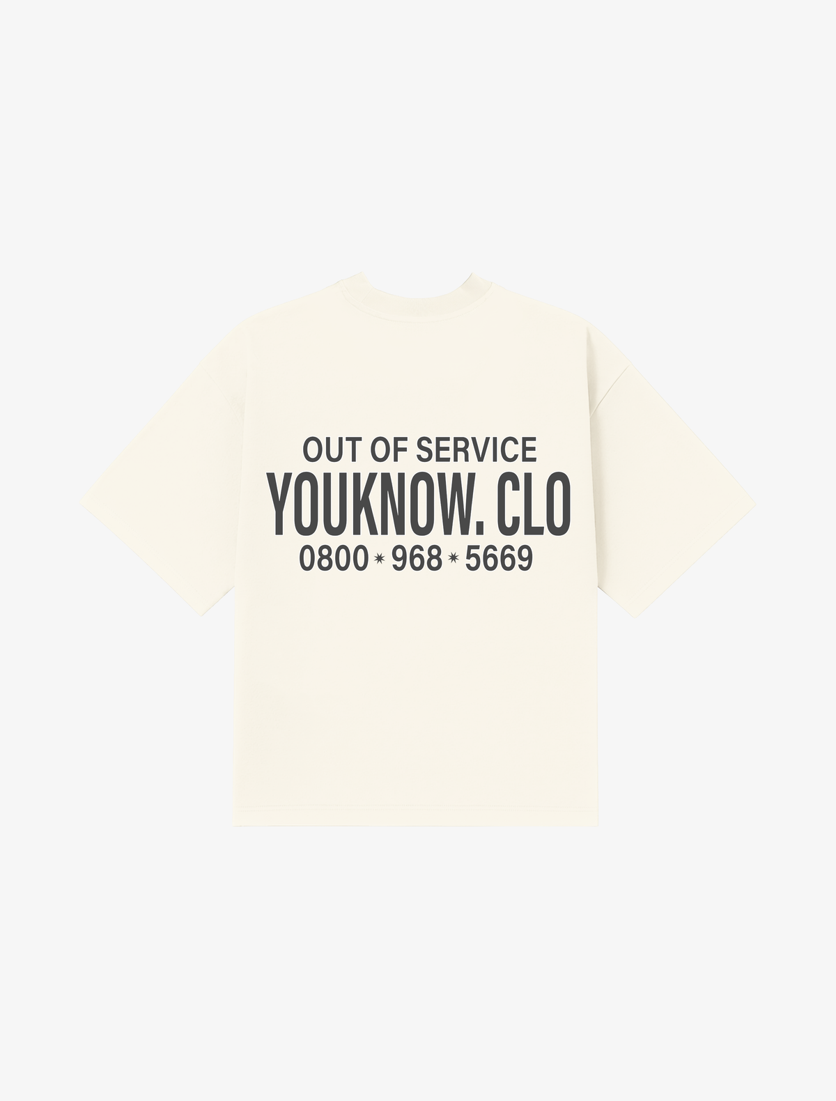 Out Of Service Box Tee | Marshmallow-1