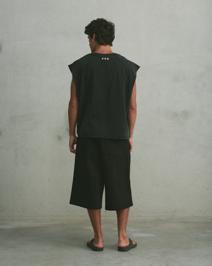 Oversized Raglan Tank | Washed Black