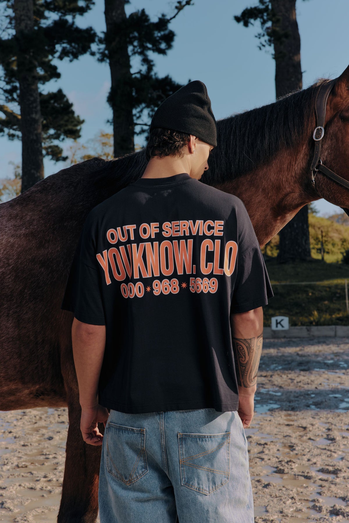 Out Of Service Box Tee | Black-2