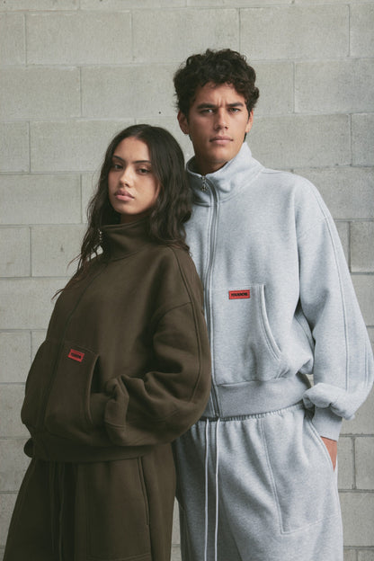 Brushed Fleece Track Jacket | Dark Olive