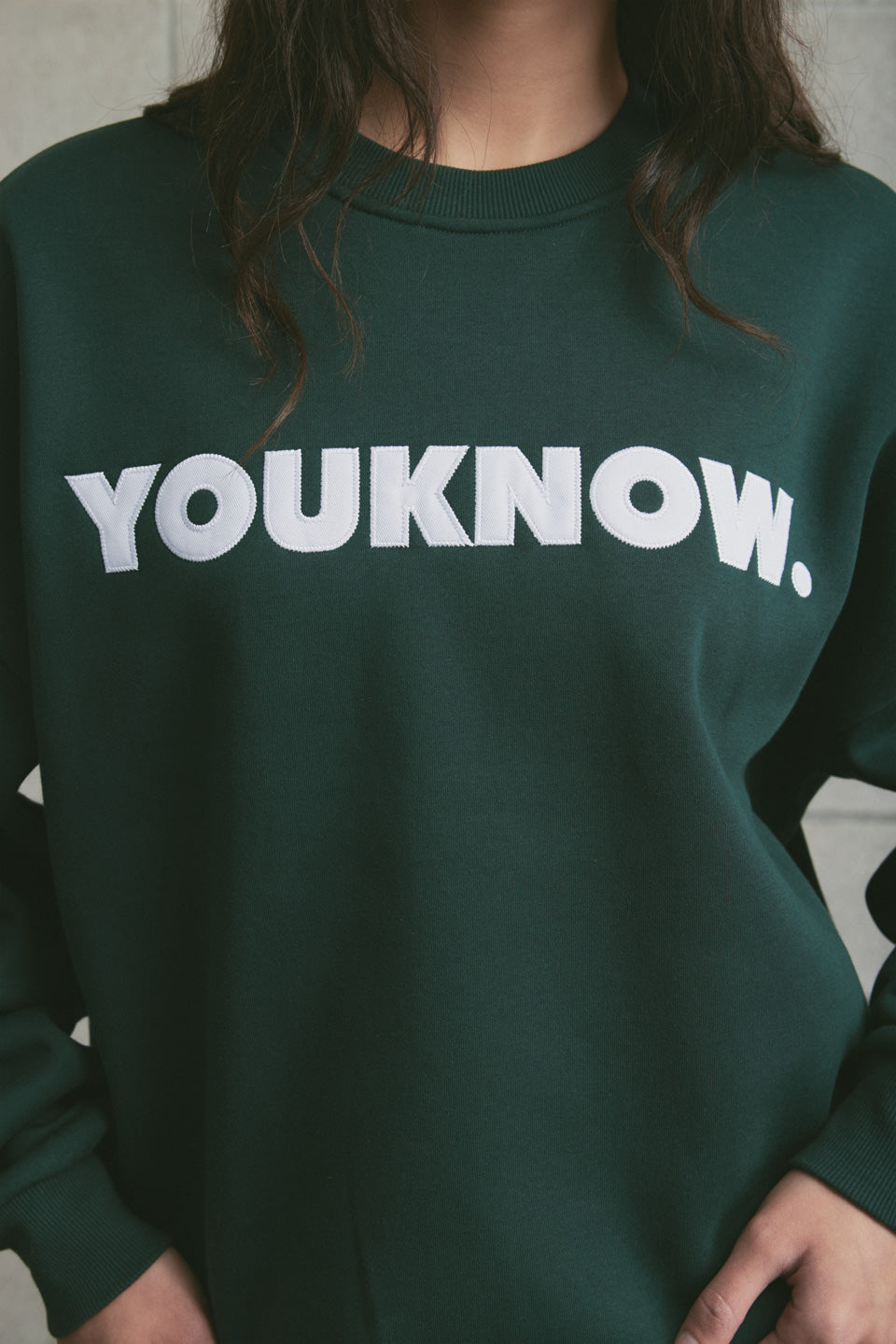 Applique Block Crew | Forest Green