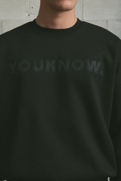 Applique Block Crew | Black/Black