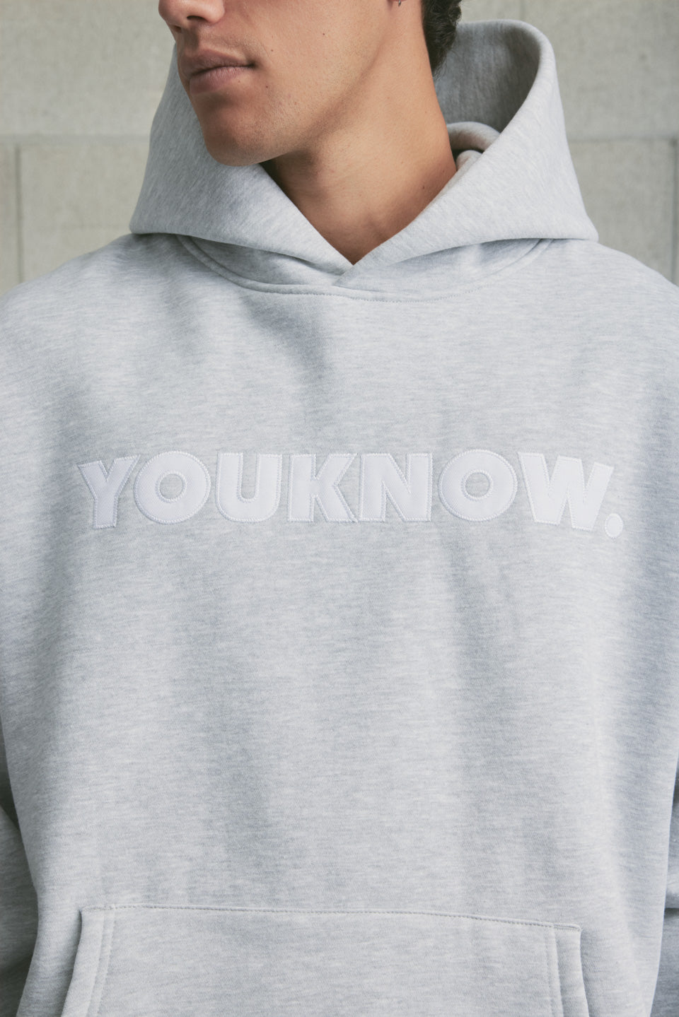 Applique Block Hoodie | GREY MARLE