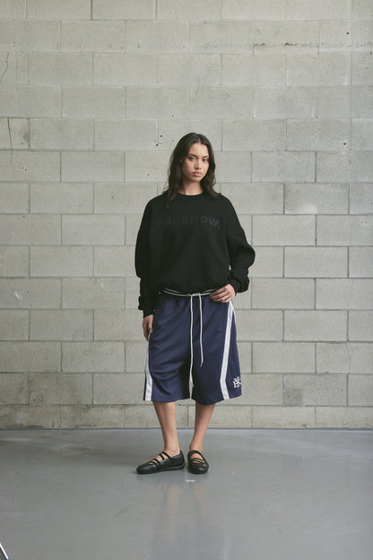 Applique Block Crew | Black/Black