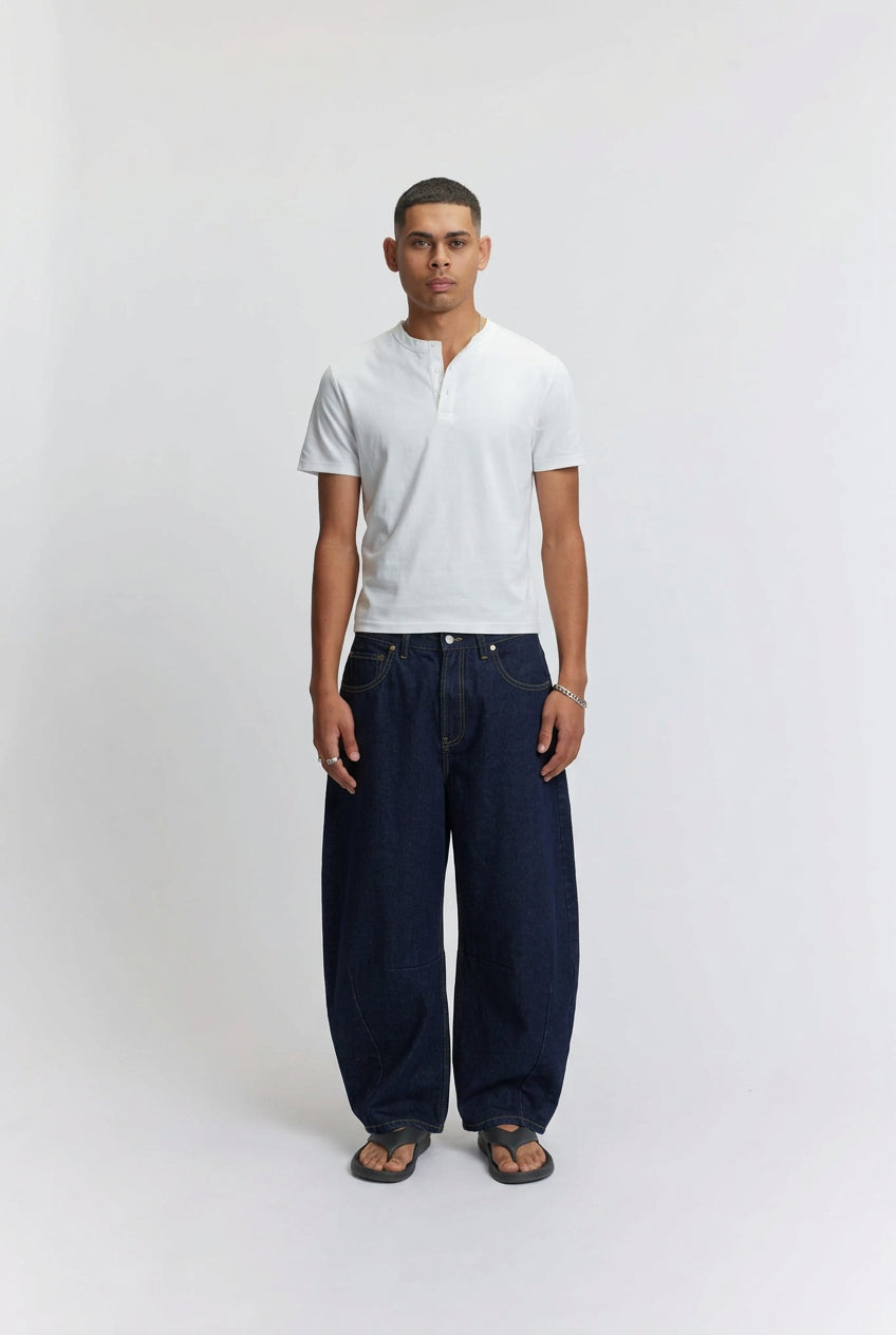 Barrel Leg Jeans | Indigo-1