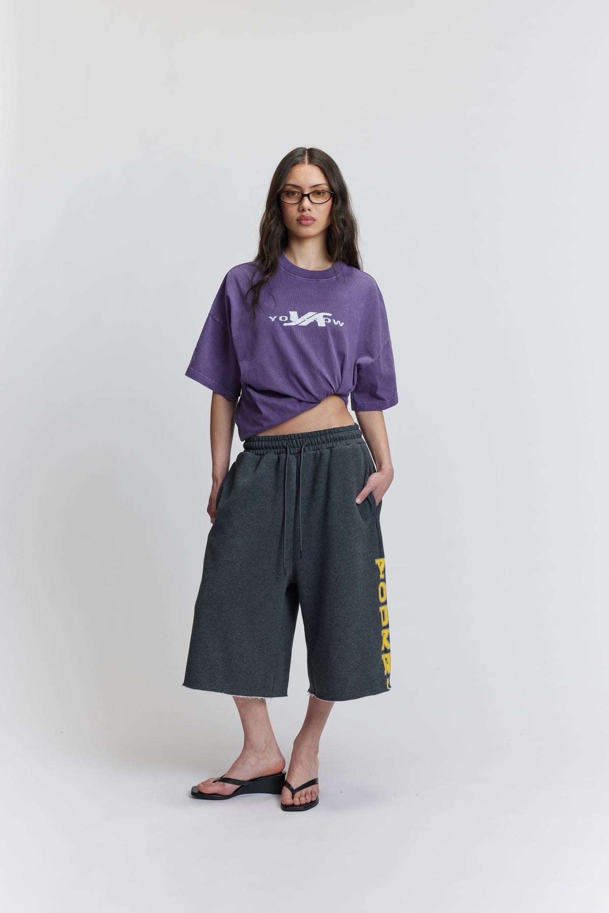 Timeout Baggy Shorts | Washed Charocal Marle-3