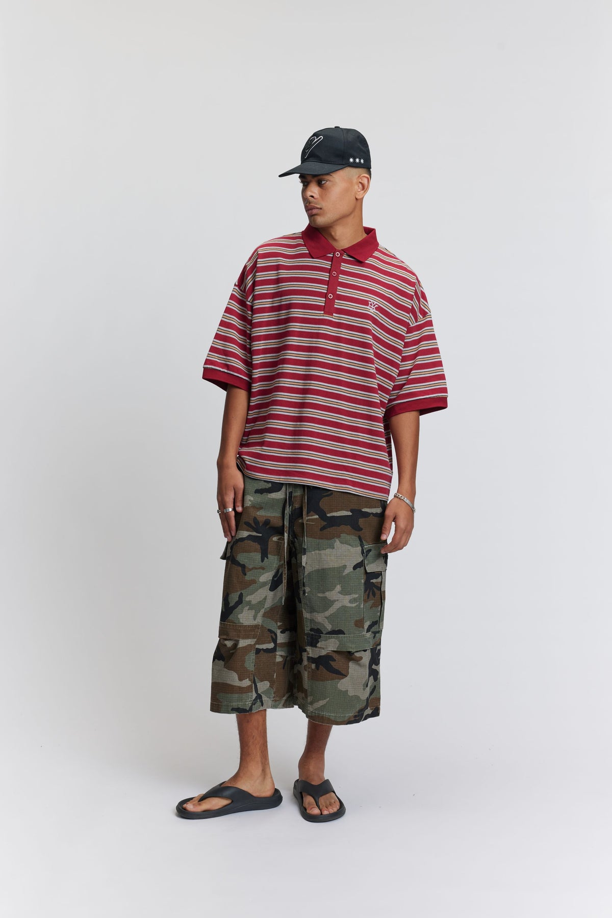 Boxy Polo | Red Stripe-3