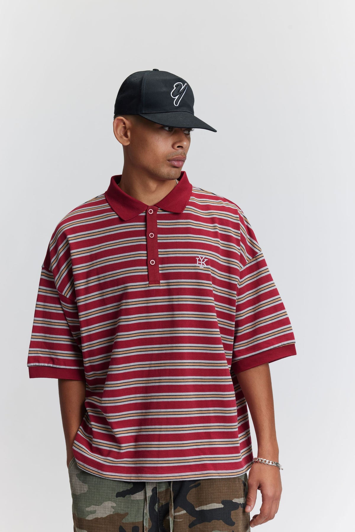Boxy Polo | Red Stripe