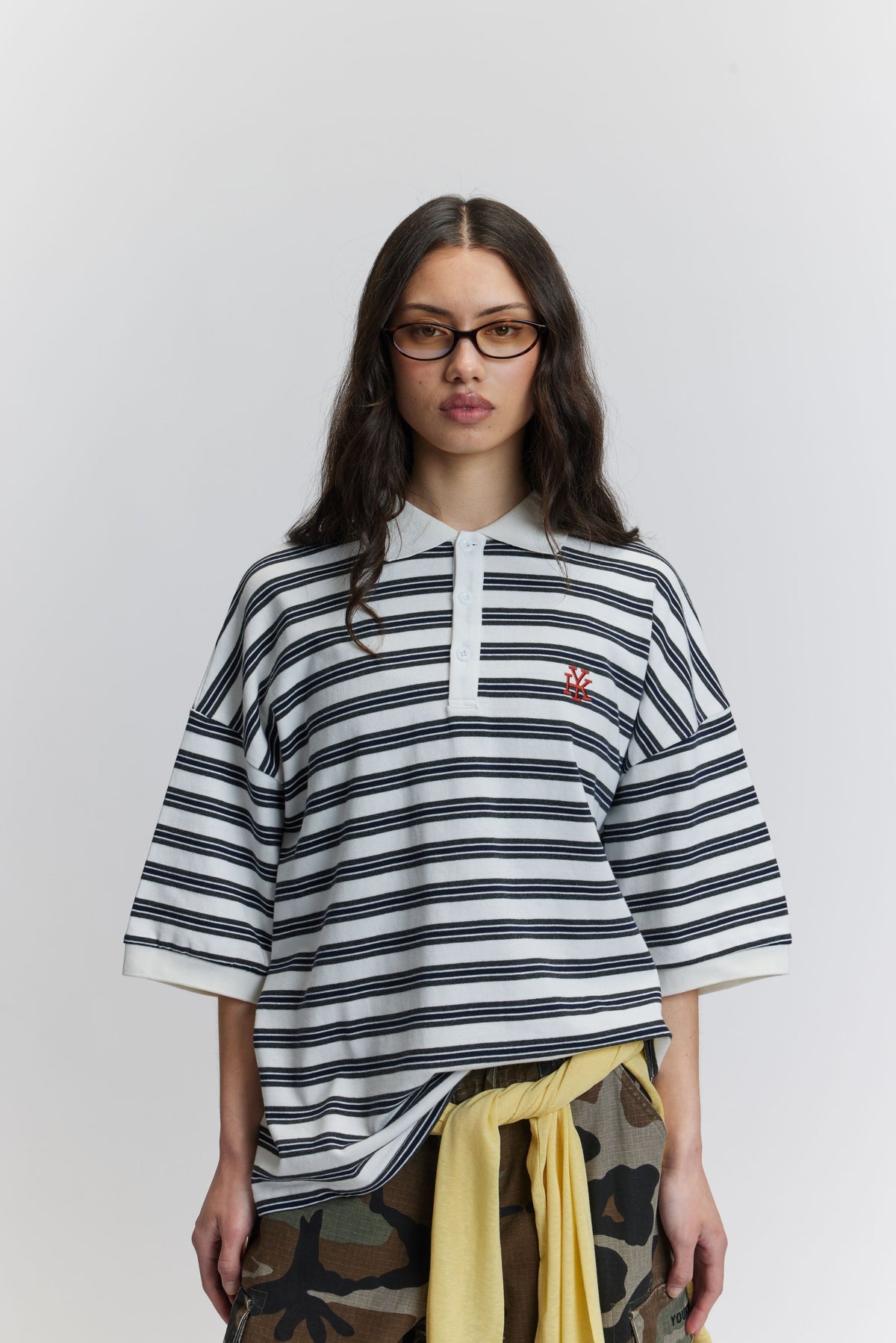 Boxy Polo | Cream Stripe