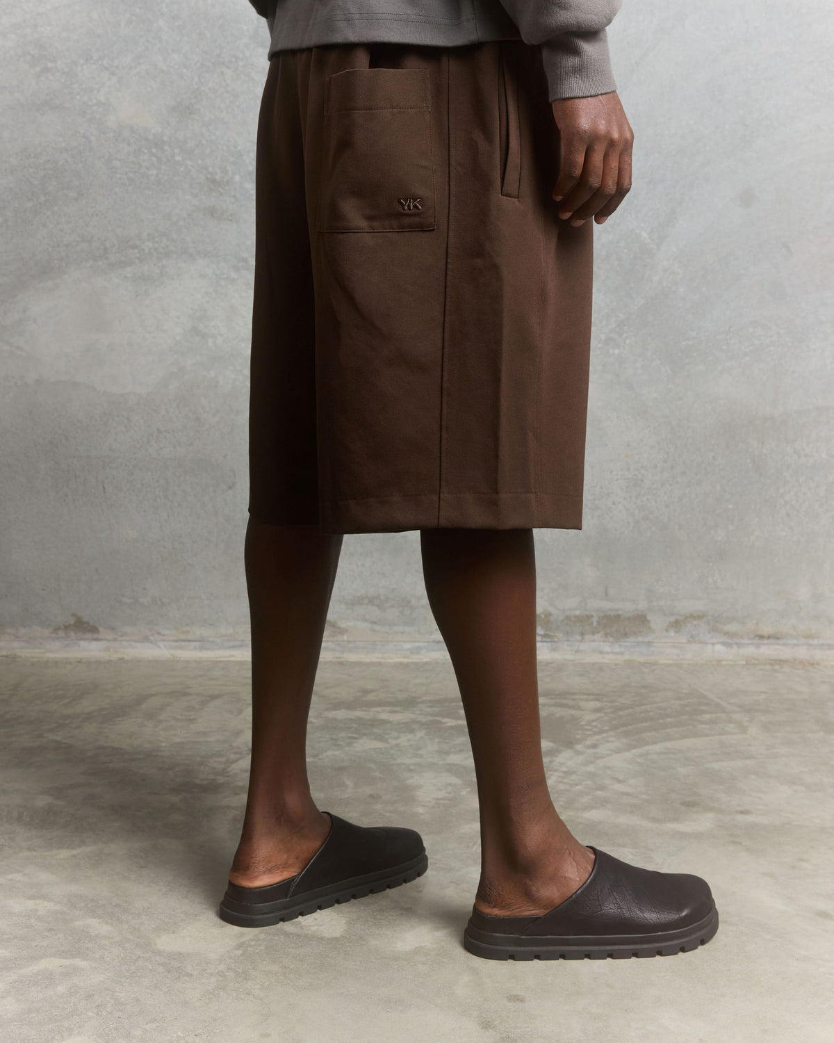 Nothing Draped Pleated Shorts | Brown-5