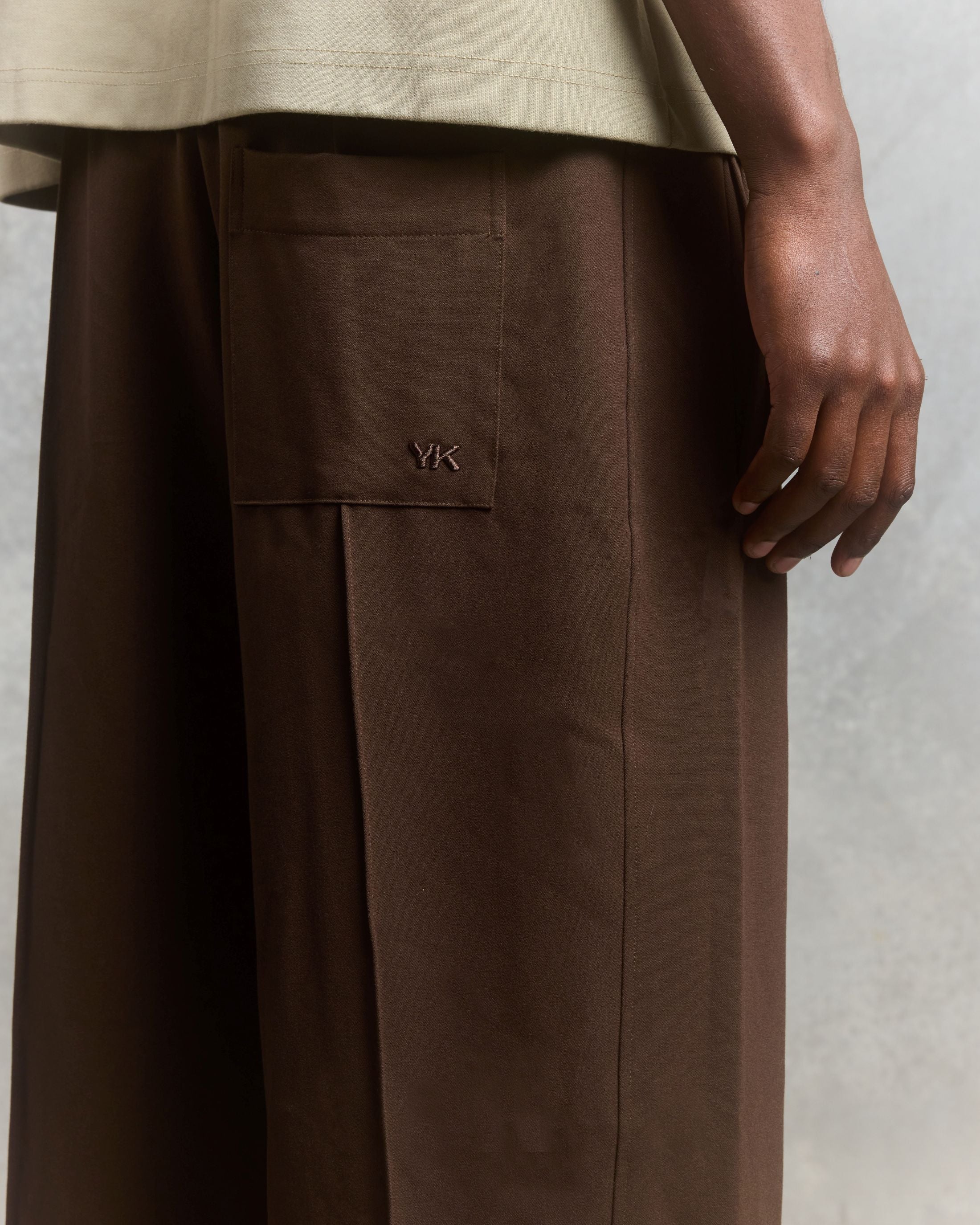 Nothing Draped Pleated Pants | Brown-5