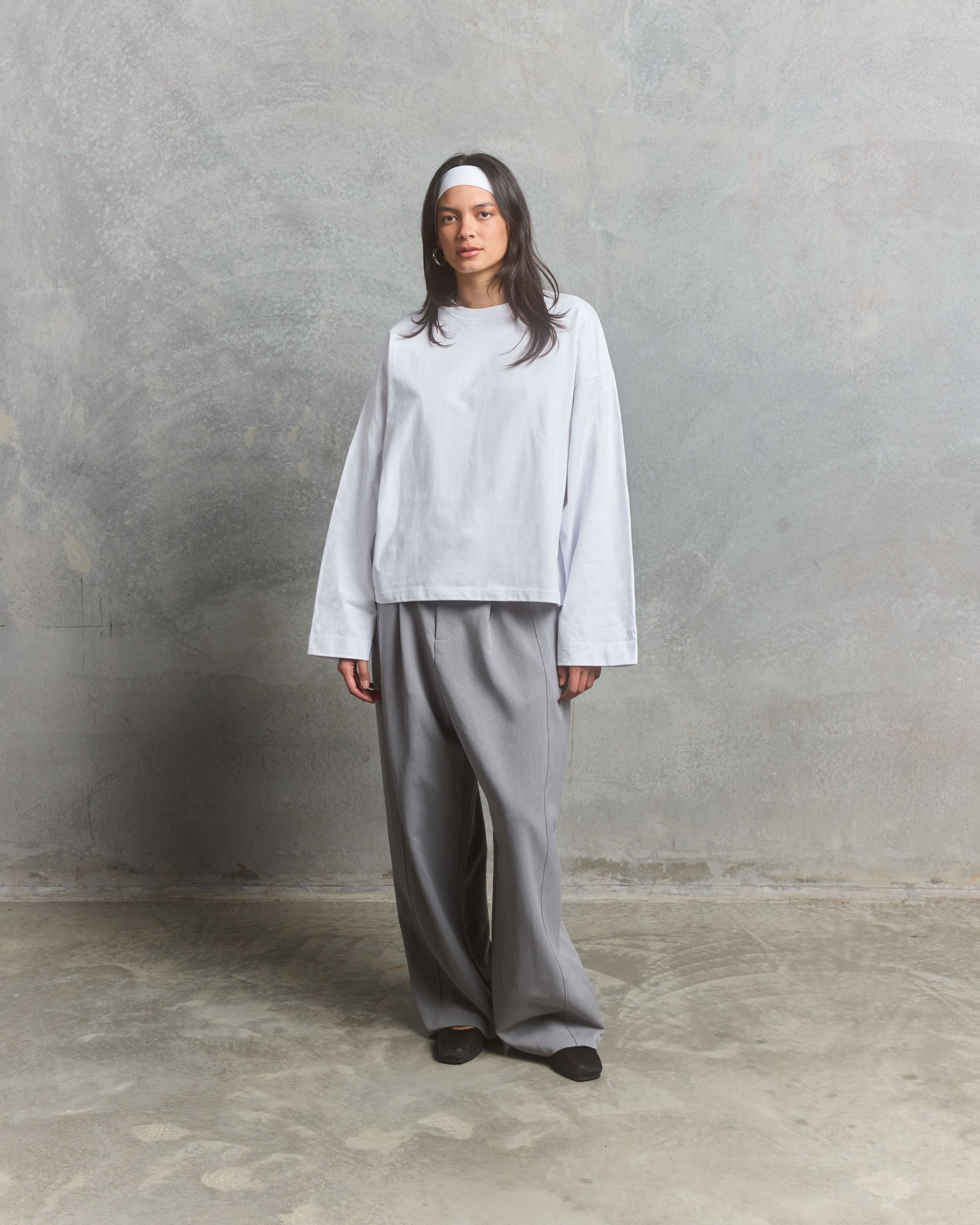 Nothing Wide Long Sleeve Tee | Cloud White-2