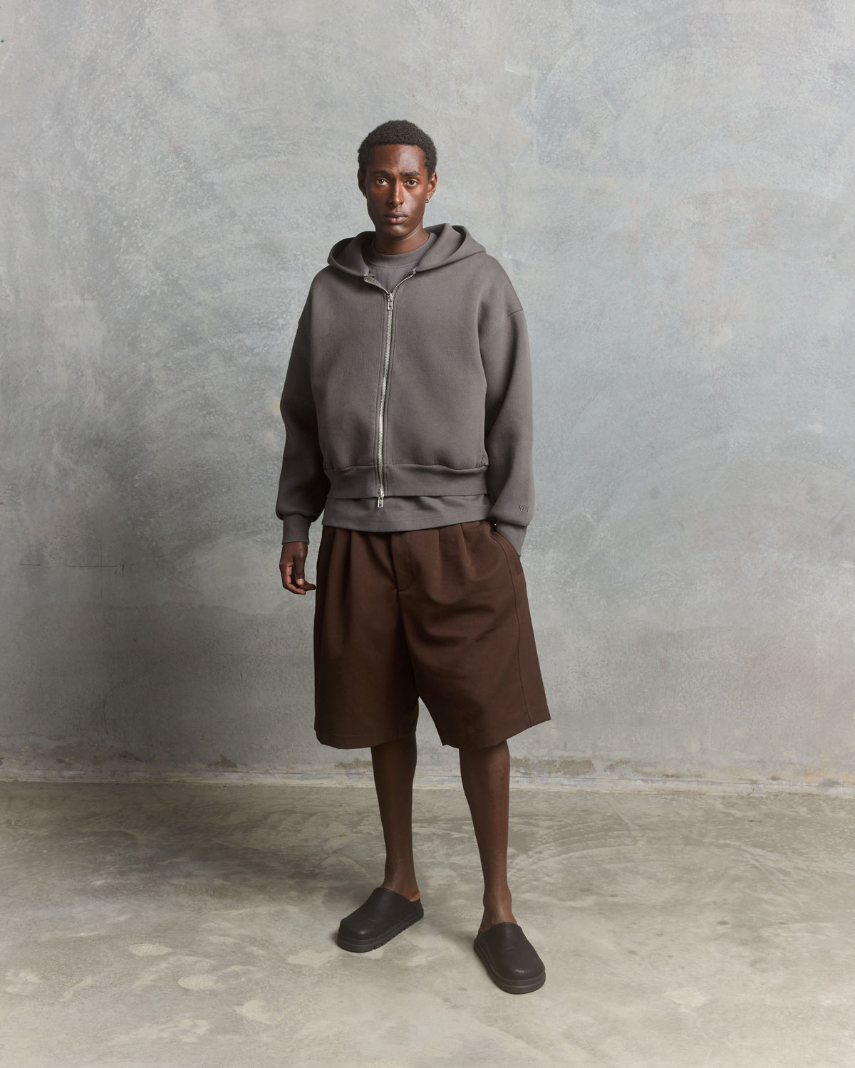 Nothing Draped Pleated Shorts | Brown-3