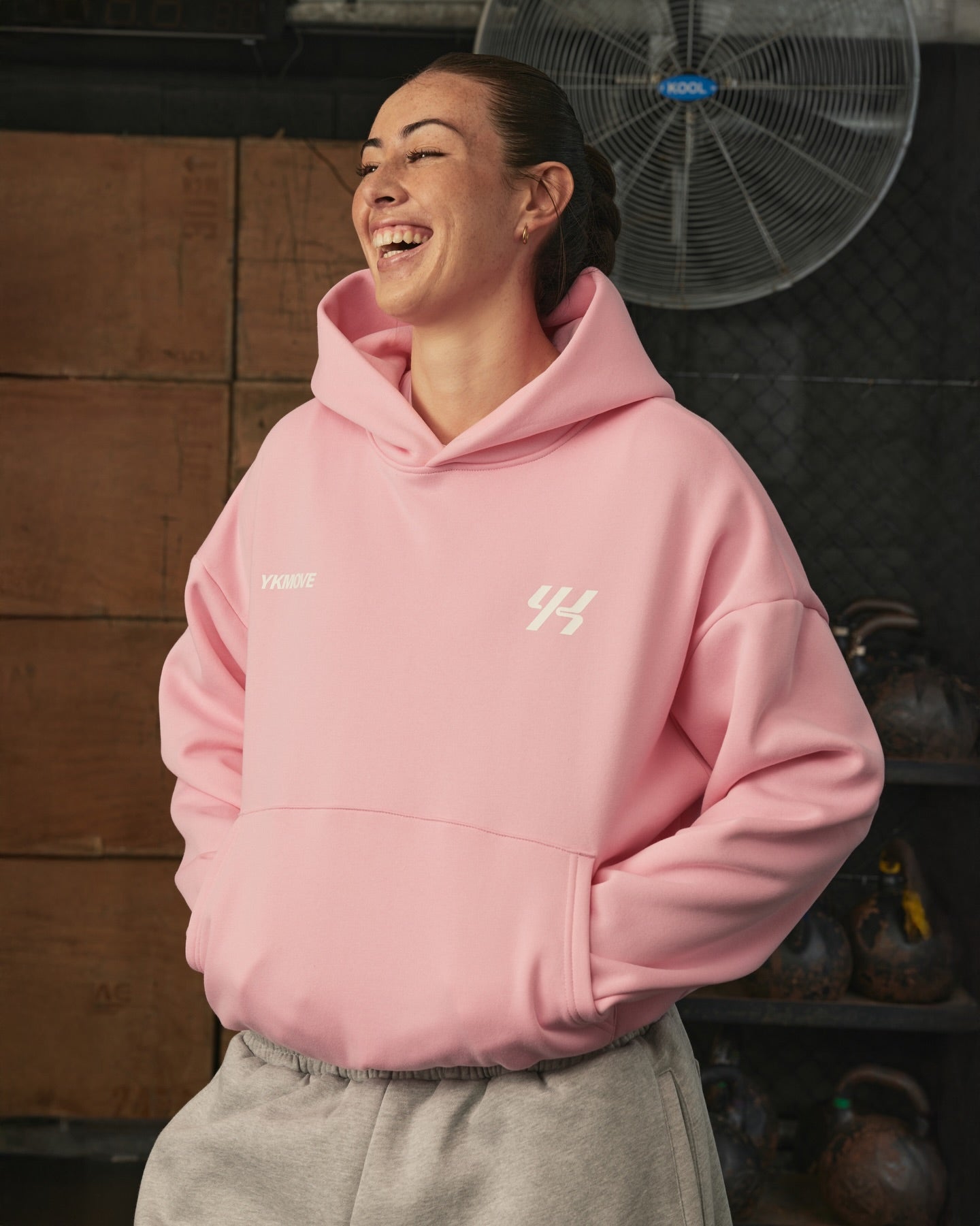 YK Move Stacking Days Hoodie | Pink